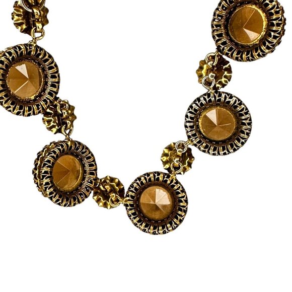 Henkel & Grosse for Dior Rootbeer Art Glass Necklace Vintage Dog Tooth Setting - Picture 2 of 12